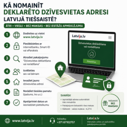 Kā nomainīt deklarēto dzīvesvietas adresi Latvijā tiešsaistē